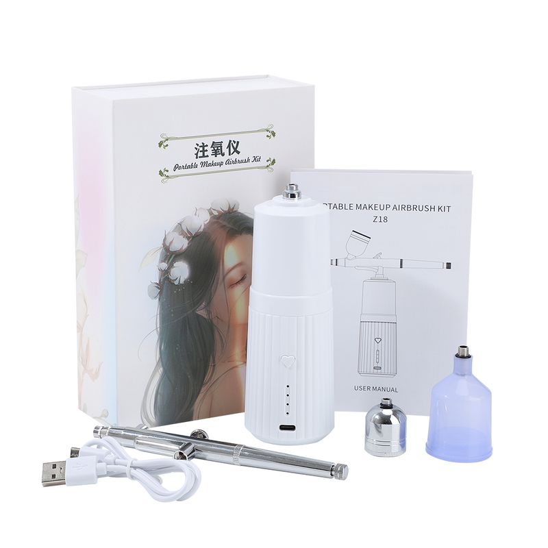 Kompressor Kit Loft 0.3mm Airbrush Gesiichtsspray Wat Sauerstoffpistoul fir Neelkonscht Tattoo Bastelen Kuch Make-up Nano Pinsel_voghion.com