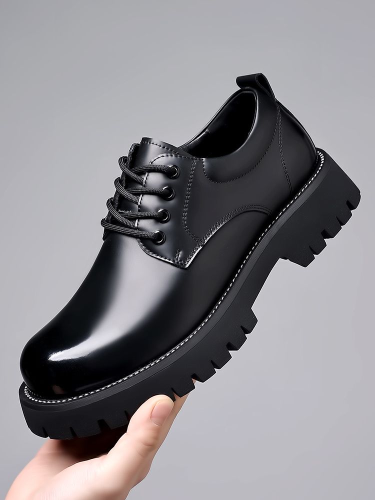 Retro Casual Big Toe Lederschuhe, Polierte Lederschuhe_voghion.com