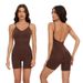 Plus-size toning bodyfitting bodyfitting seamless thread sling one-piece jumpsuit_voghion.com