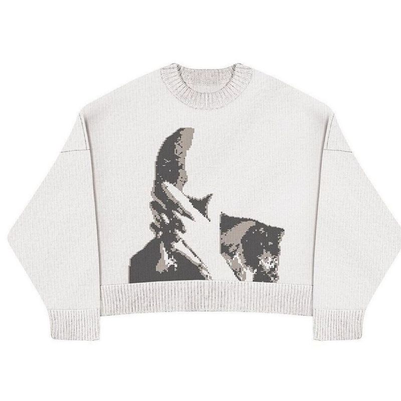 Trendy stylish commuting women's autumn winter 2024, loose and versatile round neck knit sweater for outerwear_voghion.com