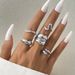 Irregular Alloy Ring Set – 5-Piece Special Shaped Jewelry For Women Fashion Trends Hot-selling Simple Metal_voghion.com