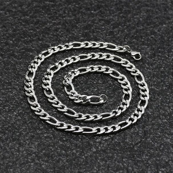 Collana alla moda per madre e figlio in stile cubano 3:1 Figaro NK Hip-Hop Jinyiyuan in acciaio inossidabile 304_voghion.com