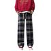 American Plaid For Men's Autumn Winter With Plush Thickened Straight Loose And Trendy Hang Feeling Wide Leg Casual Pants_voghion.com