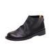 2025 Handmade Genuine Women's Cloud Feel Soft Surface Convenient Back Zipper Short Boots Black Commuter Leather Shoes_voghion.com