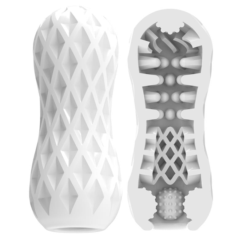 Male Masturbators Cup Bulge Texture Tunnel Sex Toys Male Masturbator Adult Toys For Men-White_voghion.com