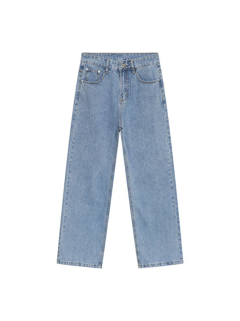 Men's Clothing Spring New Products Hong Kong Style Simple Classic Basic Washed Light Color Jeans Trend_voghion.com