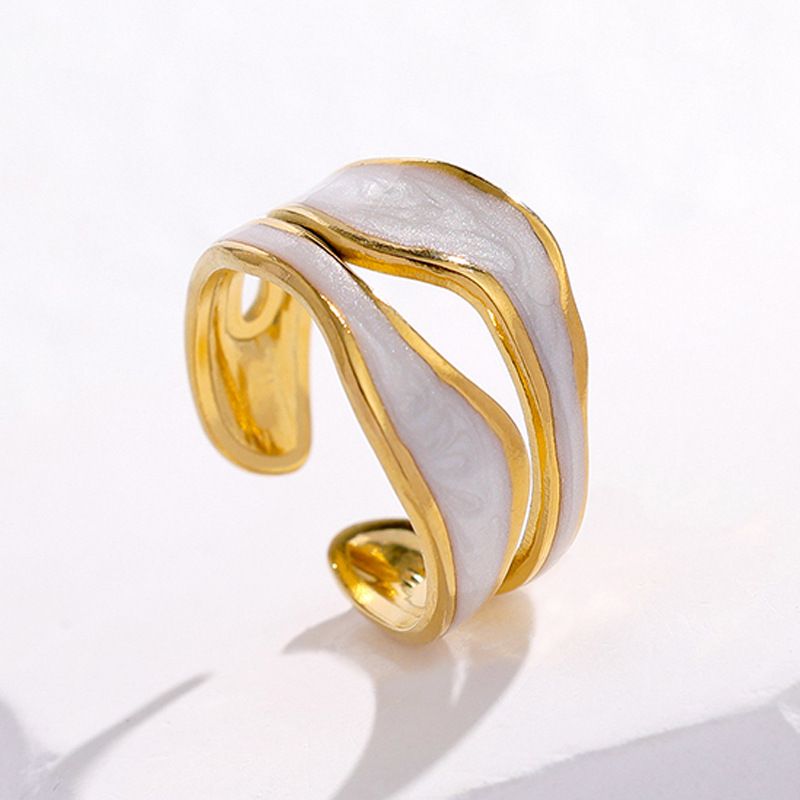 Simple Titanium Steel Ring For Women, No Fading, Cold, Ins Style, High End, Light Luxury, 18K Gold Plated, Open Index Finger Ring_voghion.com