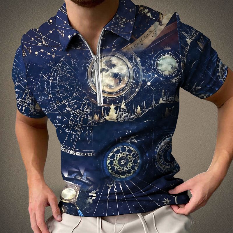 Camicia casual da uomo a maniche corte estiva stampata in 3D Camicia polo da uomo Harajuku Street wear_voghion.com