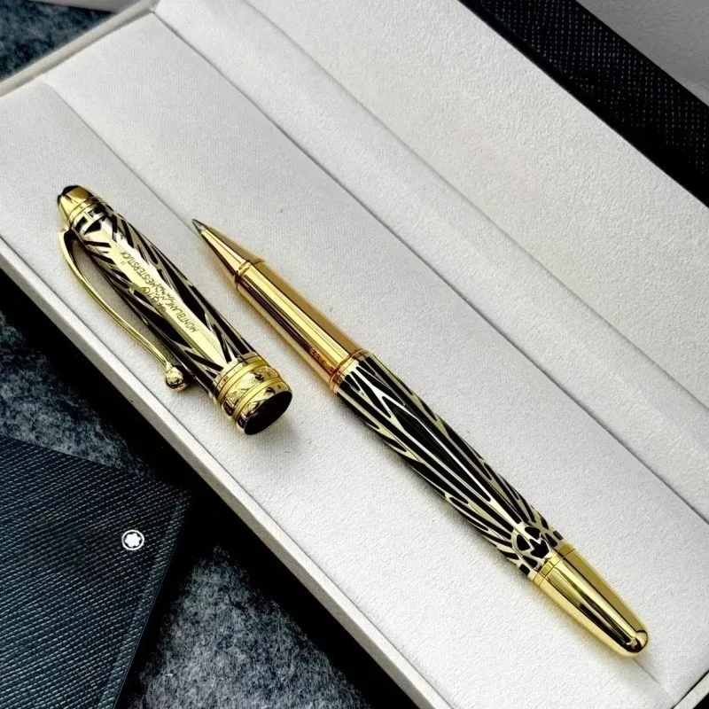 Penna a sfera a rullo / penna a sfera / penna stilografica / penna a sfera in resina nera e cristallo di lusso Monte all'ingrosso, regalo di cancelleria per ufficio Bn013_voghion.com