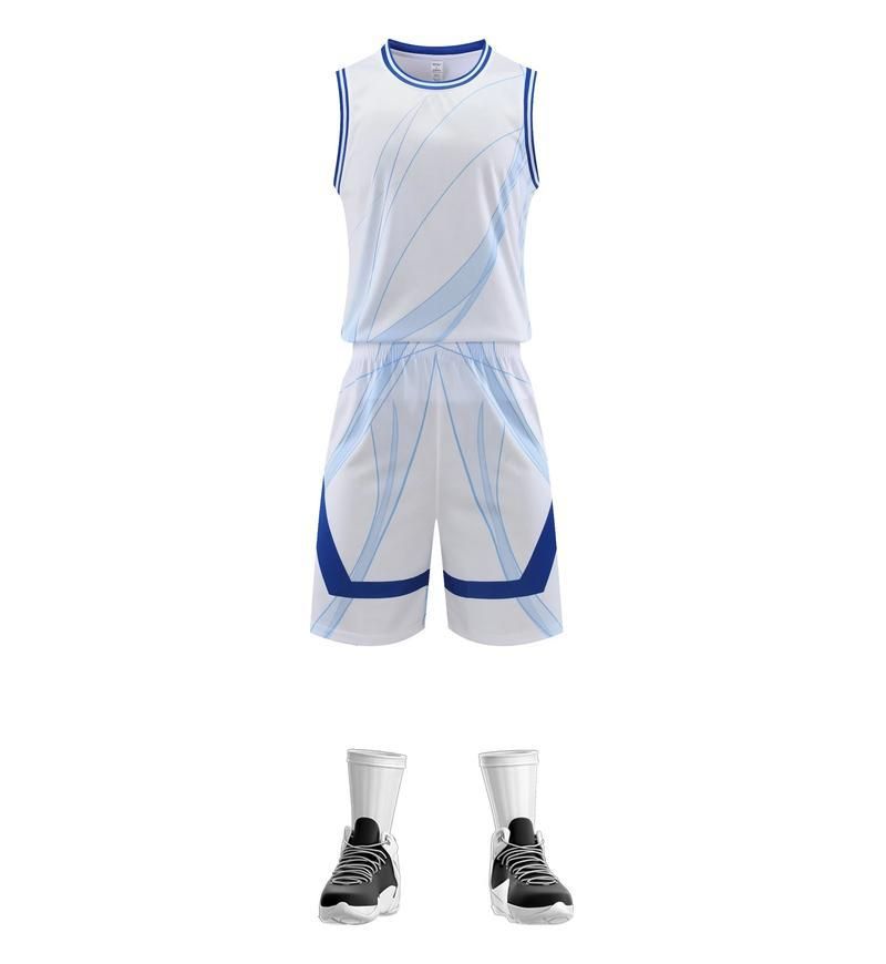 Basketbola tērps vīriešu vasaras koledžas sporta treniņu komandas basketbola krekla bumbu apdrukai_voghion.com