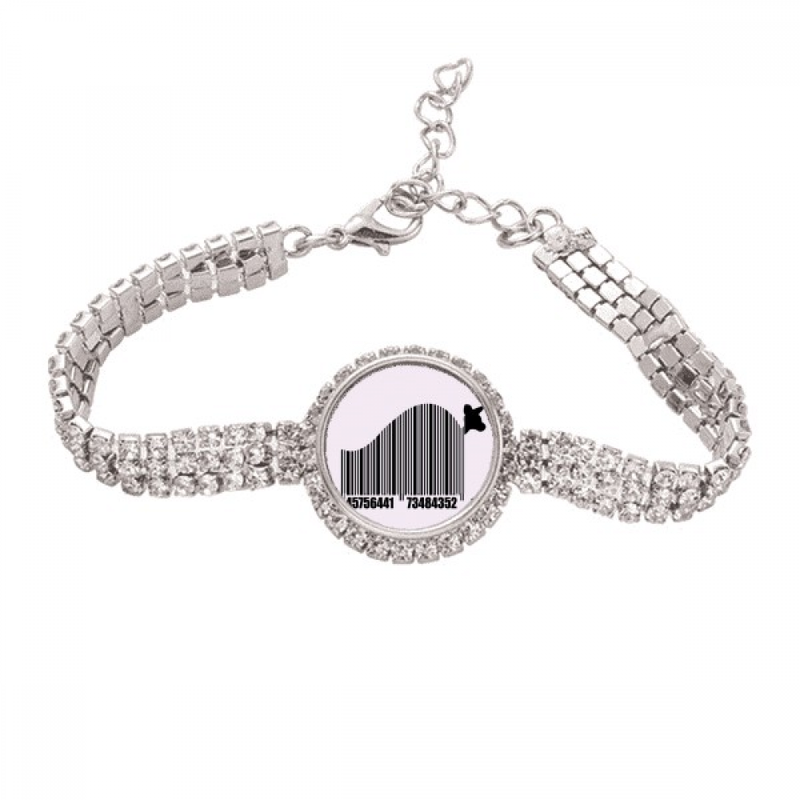 Pulsera tobillera con cadena de tenis y código de barras para saltar al cuerpo, joyería Dia_voghion.com
