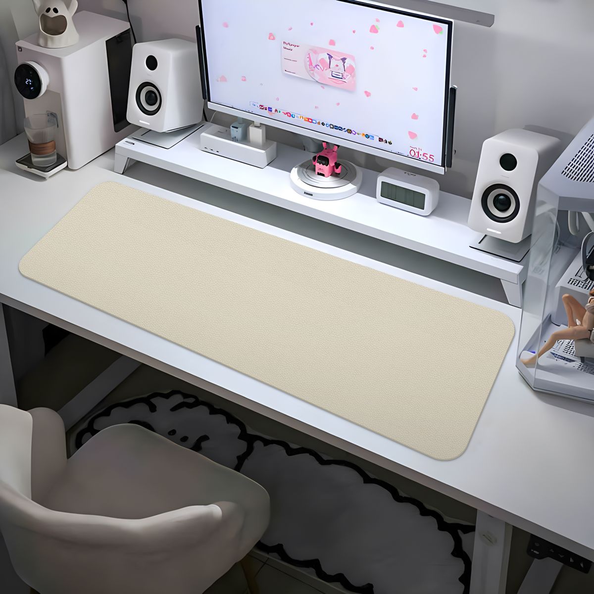 Oniwwertraff Qualitéit Pure White Ins Advanced Working Position Scrub Mauspad_voghion.com