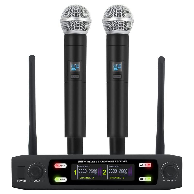 Professzionális UHF vezeték nélküli mikrofonrendszer kézi karaoke mikrofon felvételhez parti színpadi előadás énekmikrofon_voghion.com