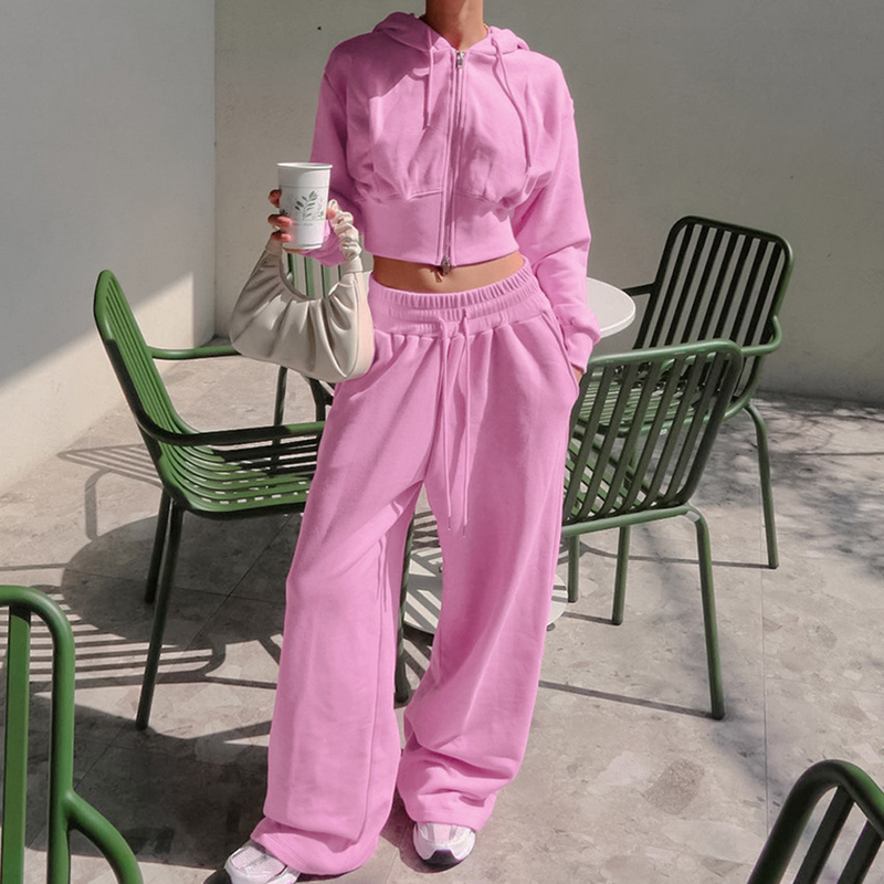 Tailleur-pantalon manteau de couleur unie pour femme_voghion.com