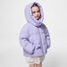 Piumino invernale per bambini con cappuccio, caldo cappotto corto in piuma d'oca per ragazze, imbottitura in piuma d'anatra bianca all'86%-90%, morbido ed elegante, rosa/viola/beige/nero_voghion.com