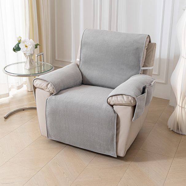 Corn Fleece Sofa Cover Slipcover - Universal Fit Stretchable Sofa Protector With Anti-Slip Base, Machine Washable (Beige, Grey, Brown)_voghion.com