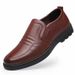 Mocassins à enfiler pour hommes, chaussures décontractées, tendance, britanniques, polyvalentes, en cuir, pour papa, nouvelle collection été 2025_voghion.com