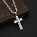 Collana audace con croce in acciaio al titanio a tre strati, accessori hip-hop da uomo_voghion.com