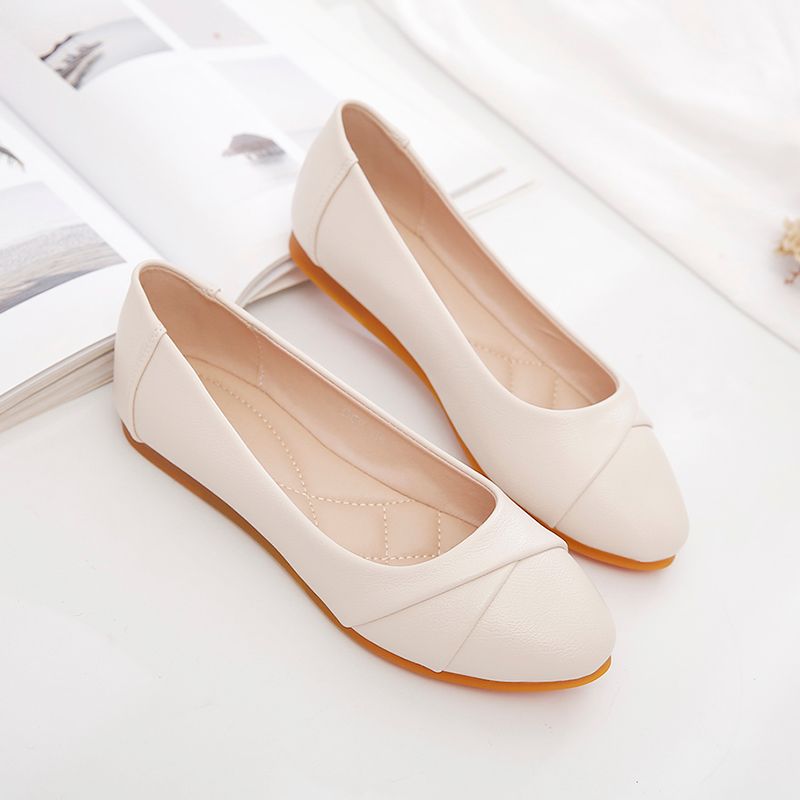Spring & Fall Middle-Aged Flats Soft Leather Shoes_voghion.com