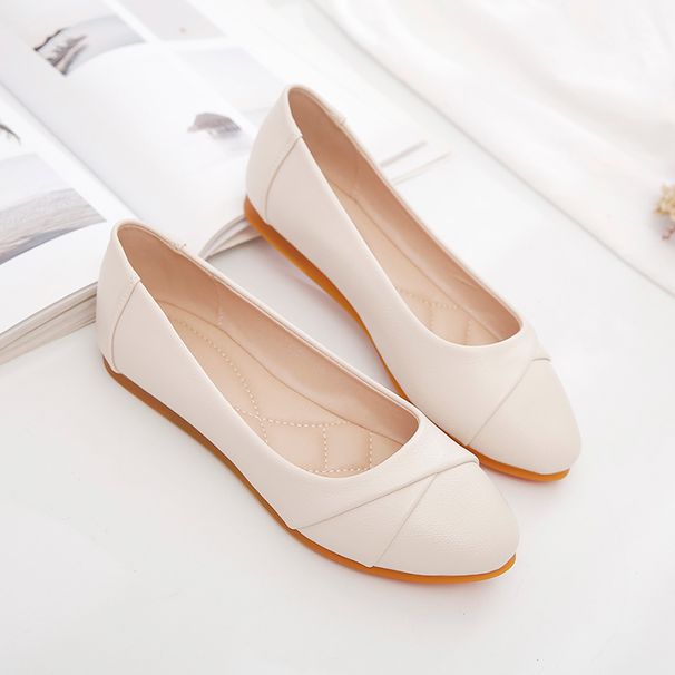 Spring & Fall Middle-Aged Flats Soft Leather Shoes_voghion.com