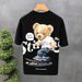 Cartoon Bear Printed Short-sleeved T-shirt Men's Summer New Cyber Popular Same Style Fashionable Brand All-match Casual Youth Base Shirt_voghion.com