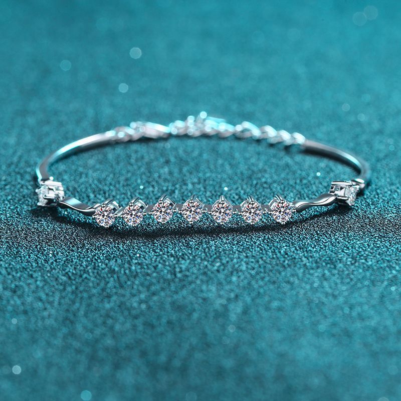 XDY Damen-Armband aus reinem Silber mit Knochen- und Fleischverbindung, Haifeng, gerader, cooler Stil, Moissanit_voghion.com