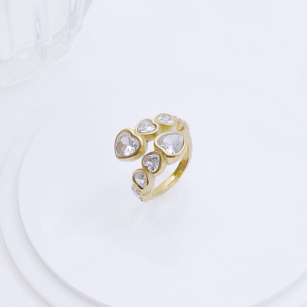 Bague en zircone en forme de cœur pour femme, en acier titane hypoallergénique et anti-ternissement, bague minimaliste empilable pour une élégance au quotidien (tailles 6-8)_voghion.com