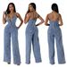 Damenbekleidung Denim Jumpsuit Weite Beinhose_voghion.com