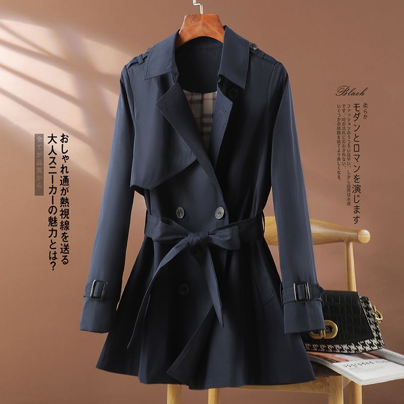 Damenbekleidung Kleine kurze Windjacke Herbst neuer Stil Windjacke modisches Temperament zweireihig Taille Revers 8435_voghion.com