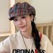 Red Plaid Artist For Women Fashionable Beret Face Slimming Duckbill Cap Large Head Circumference Cloud Versatile_voghion.com
