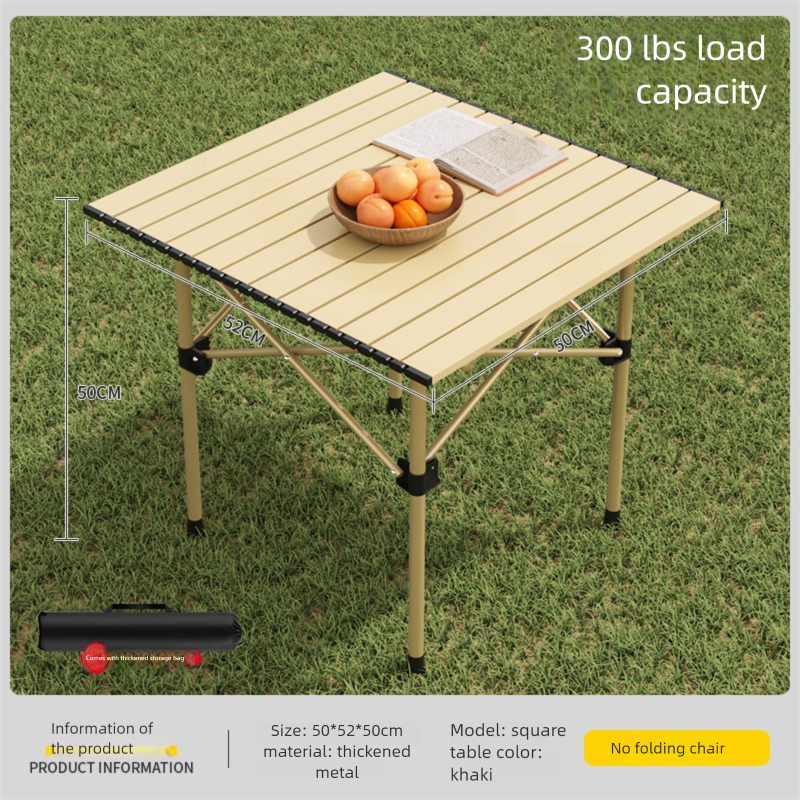 Outdoor Folding And Chair Board Portable Aluminum Alloy Ultra-light Picnic Table Egg Roll Camping Pack_voghion.com