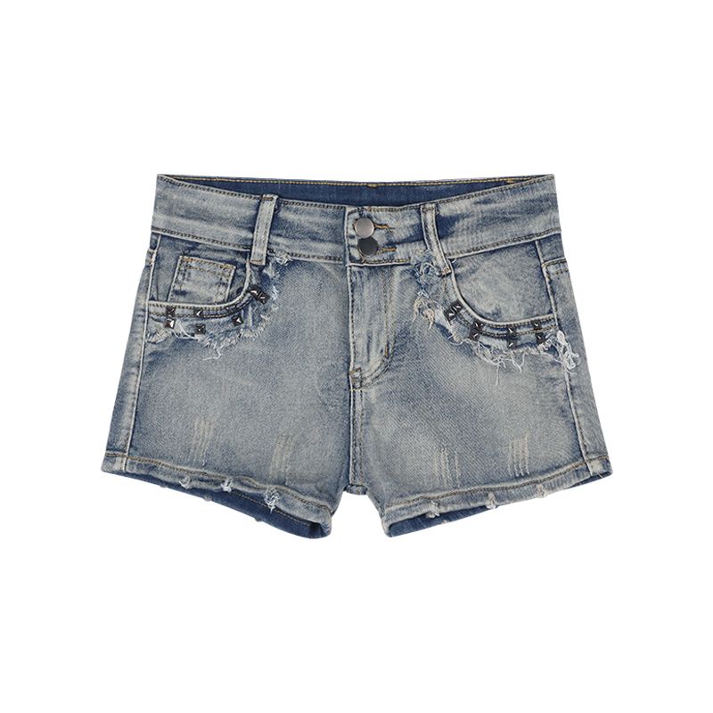 American Style Spicy Girl Low Waist Denim Ultra Shorts Women Summer Tight Bodycon Hot Blue Slim Sexy Straight Pants_voghion.com