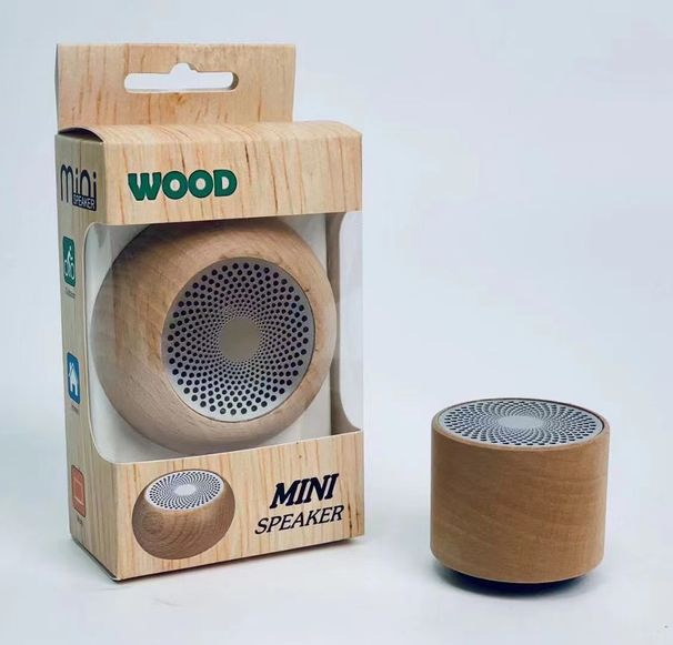 Wooden Bluetooth Speaker - Portable Mini Retro Wireless Speaker With Bass (50x35mm) - Built-in 300mAh Battery, 3W Output - Ideal Gift_voghion.com