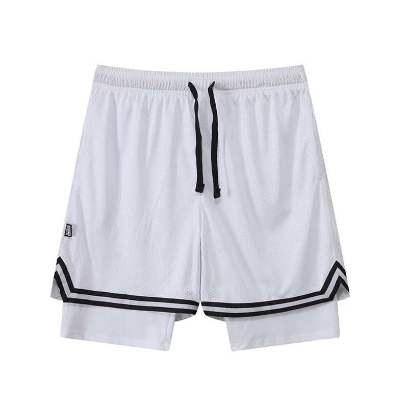 Men's Sports Shorts, Training Leggings, Fiess Quick Drying Basketball Pants, F Ake Two-piece Woven Breathable High_voghion.com