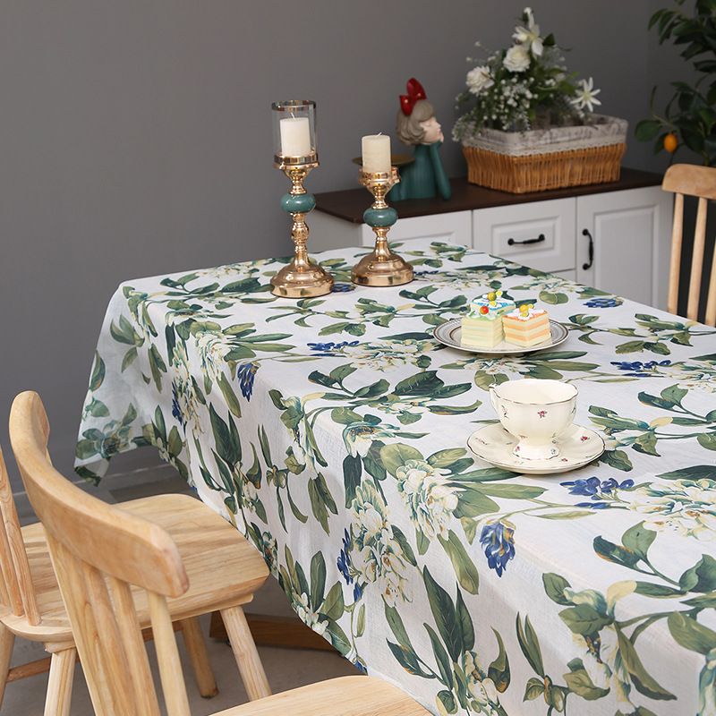 Nordic Tablecloth - Non-Slip Polyester Floral Table Cover For Dining/Office, Scandinavian Style (100x100cm To 140x220cm, 5 Colors)​_voghion.com