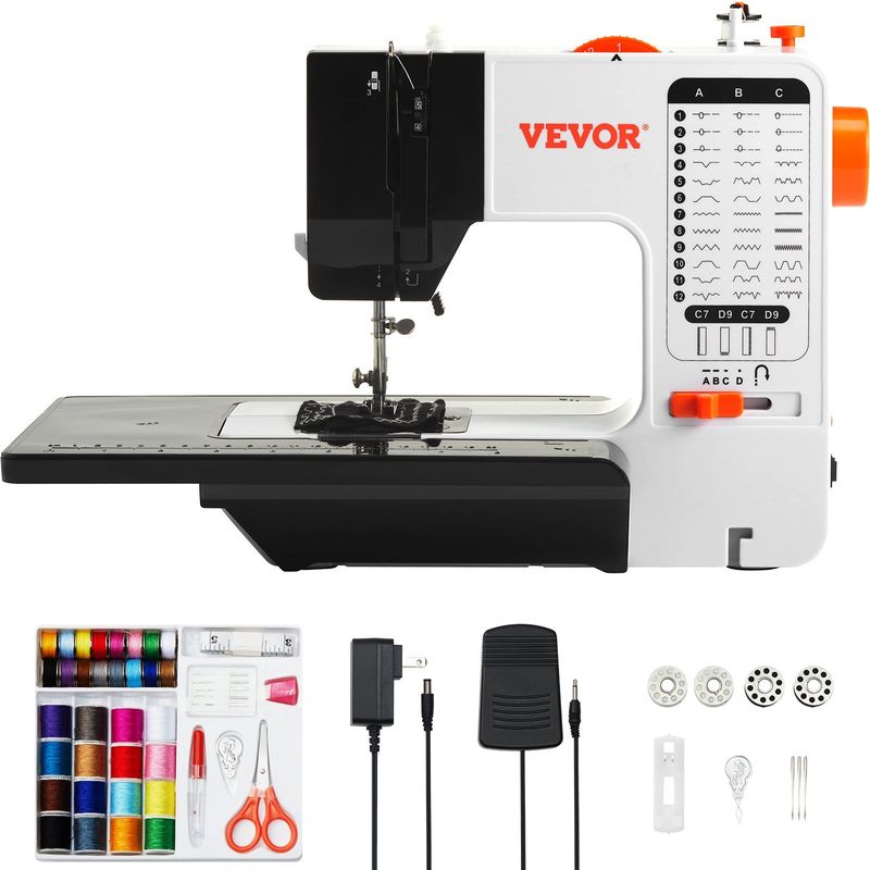 VEVOR Sewing Machine 38 Stitches Extension Table Pedal Accessory for Home DIY_voghion.com