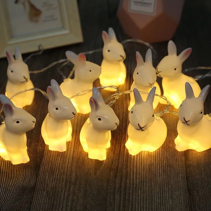 Osterhase LED-Lichterkette Gebrochenes Ei Gebrochenes Ei Kleine Laterne Mid Autumn Festival Weißes Kaninchen Lichterkette_voghion.com
