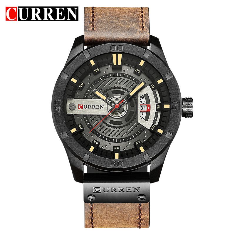 CURREN 8301 Top Brand Luxury watch men date display Leather creative Quartz Wrist Watches relogio masculino hot sales curren men_voghion.com