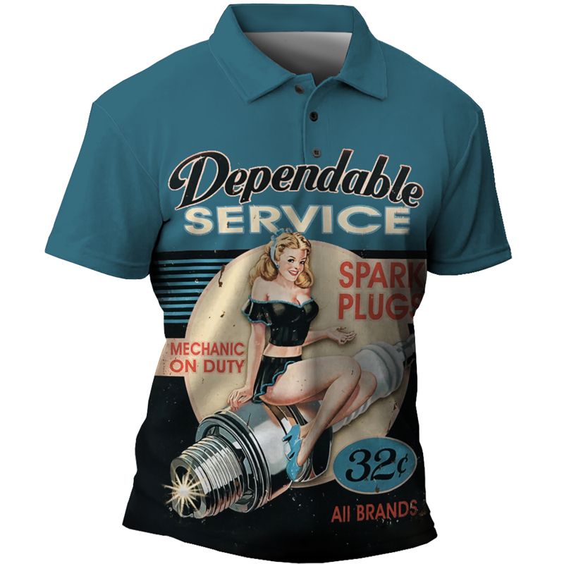 Camicia da golf da uomo con motivo stampato in 3D, colletto classico, quotidiano, weekend, stampa 3D, maniche corte_voghion.com