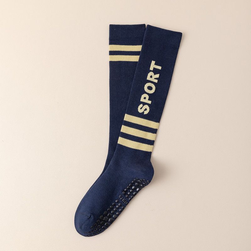 Female Non Slip Silicone Fiess Pilates Professional Calf Socks_voghion.com