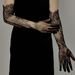 Lange schwarze Spitzenhandschuhe, sexy Mesh-Ärmel mit Sonnenschutz, Foto-Accessoires für Halloween und Hochzeiten_voghion.com
