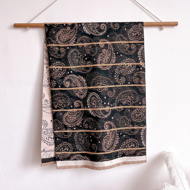 2024 nuovo stile artistico colore contrastante autunno e sciarpa in cashmere bifacciale, scialle caldo invernale di alta qualità_voghion.com