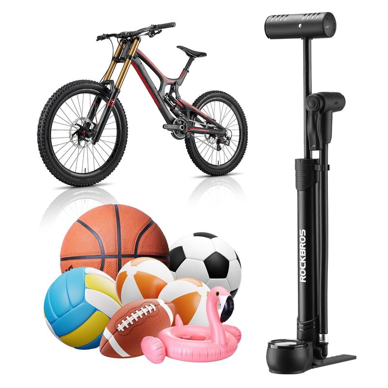 Bomba de aire ROCKBROS para bicicleta, 120 PSI, Presta y Schrader, plegable, ligera, para MTB_voghion.com