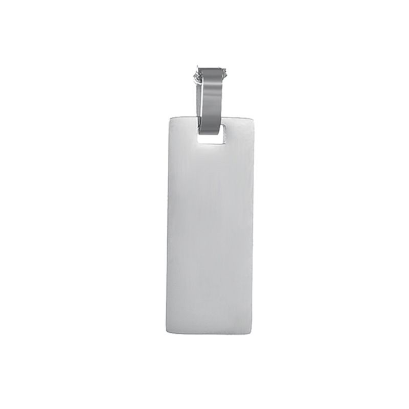 Benutzerdefinierte Lasergravur Name Buchstabe Einfache Persönlichkeit Quadratische Schnalle Glatte Militärabzeichen Anhänger Halskette_voghion.com