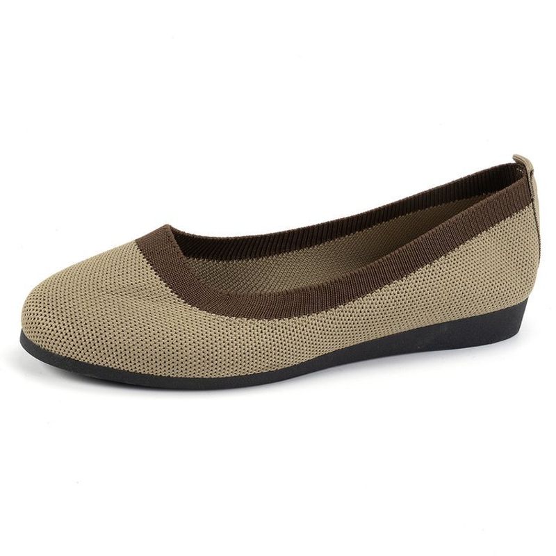 Gestrickte weiche sohlen kappe schuhe fliegen gewebt schuhe frauen flache frühling neue atmungsaktive flach-mund schuhe großhandel_voghion.com