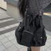 2025 Spring And Summer Nylon Cloth Waterproof Korean Sweet Cool Multi-pocket Zipper Drawstring Single Shoulder Double Crossbody Bag Fashionable_voghion.com
