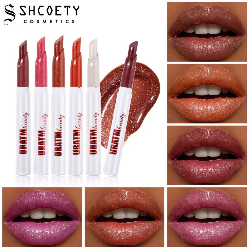 Lipstick Cosmetics Zeskleurige doorschijnende, glanzende lippenstift met fijne glans, hydraterende, waterdichte, niet-vervagende lipgloss_voghion.com