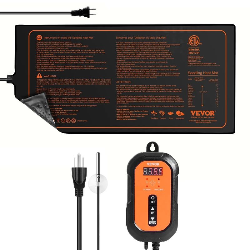 Seed Thermostat W Heating 10x For Digital Seed Combo Seedling Heat Mat For Pad 20.75 Set G MET-Listed Waterproof Starting Mats_voghion.com
