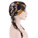 new curved flower cloth two-tail flower headscarf simple headscarf cap chemotherapy cap_voghion.com