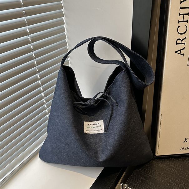 Borsa a tracolla casual versatile e alla moda per pendolari, in denim, di grande capacità, per la primavera e l'estate, 2025_voghion.com
